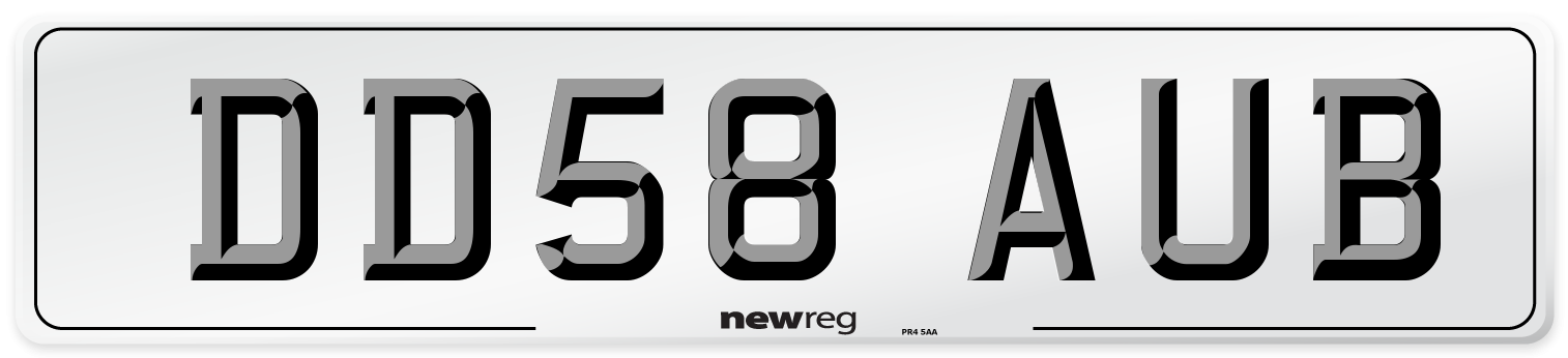 DD58 AUB Number Plate from New Reg
